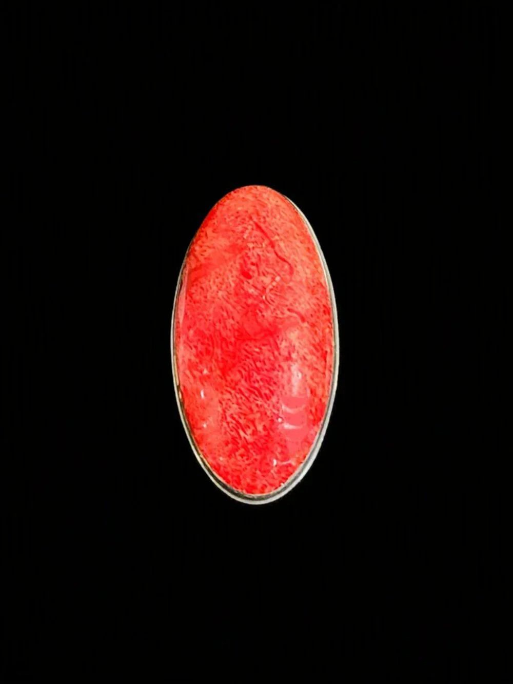VTG 80s Sterling Silver 925 Oversized Red Coral Statement Ring 10.6g Size 7